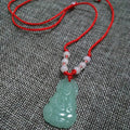 Buddhist Woven Necklace Lotus Guanyin jade Buddha Pendant Long Life Lock Pendant Lucky Necklace