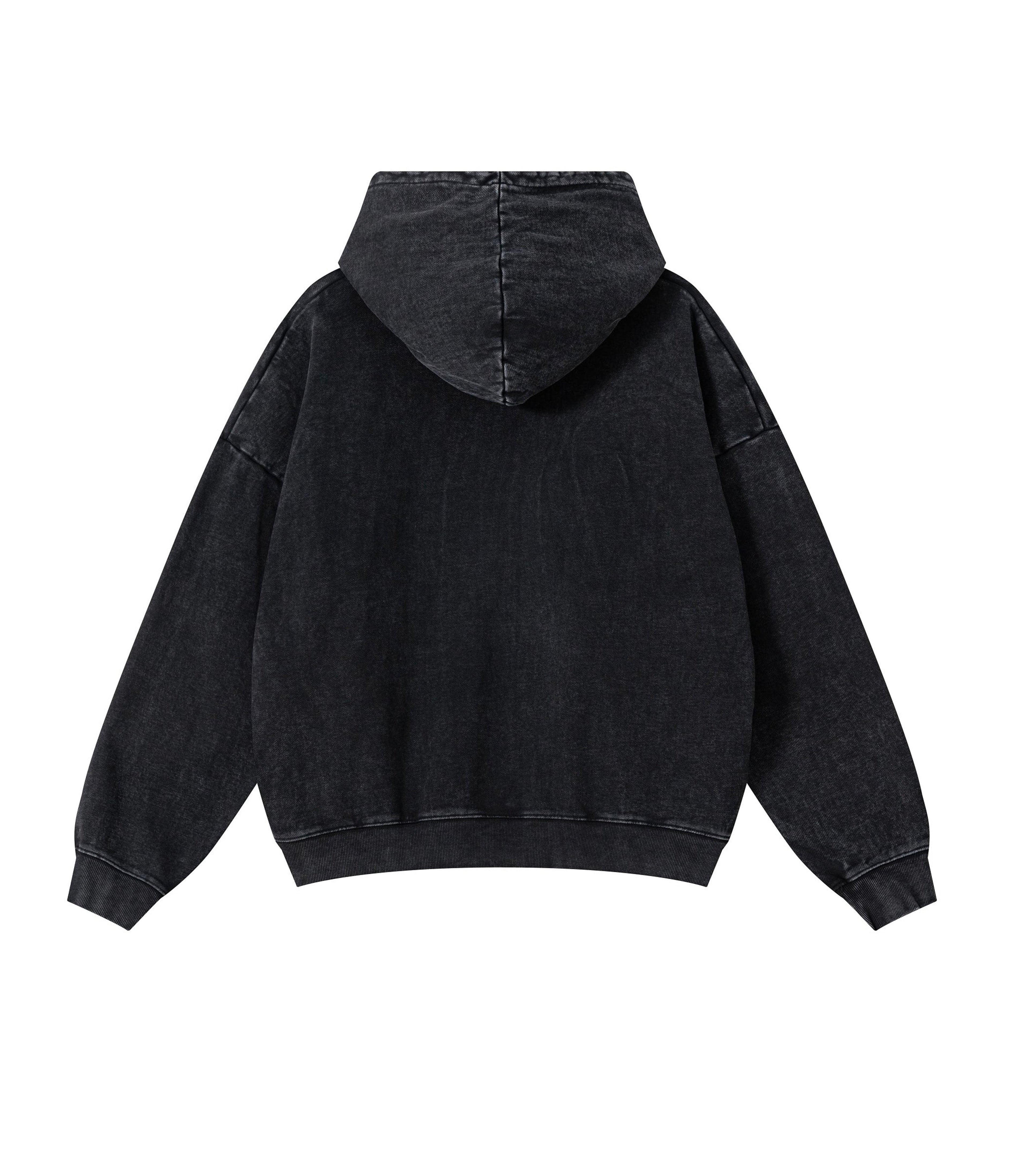 NOIR VINTAGE WASH ZIP HOODIE