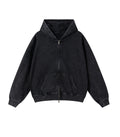 NOIR VINTAGE WASH ZIP HOODIE