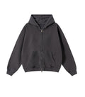 GREY VINTAGE WASH ZIP HOODIE