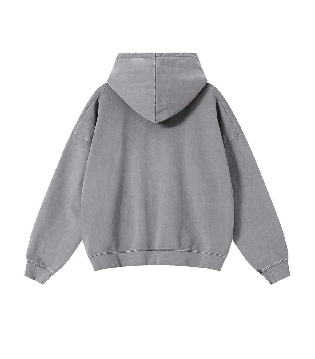 STONE VINTAGE WASH ZIP HOODIE