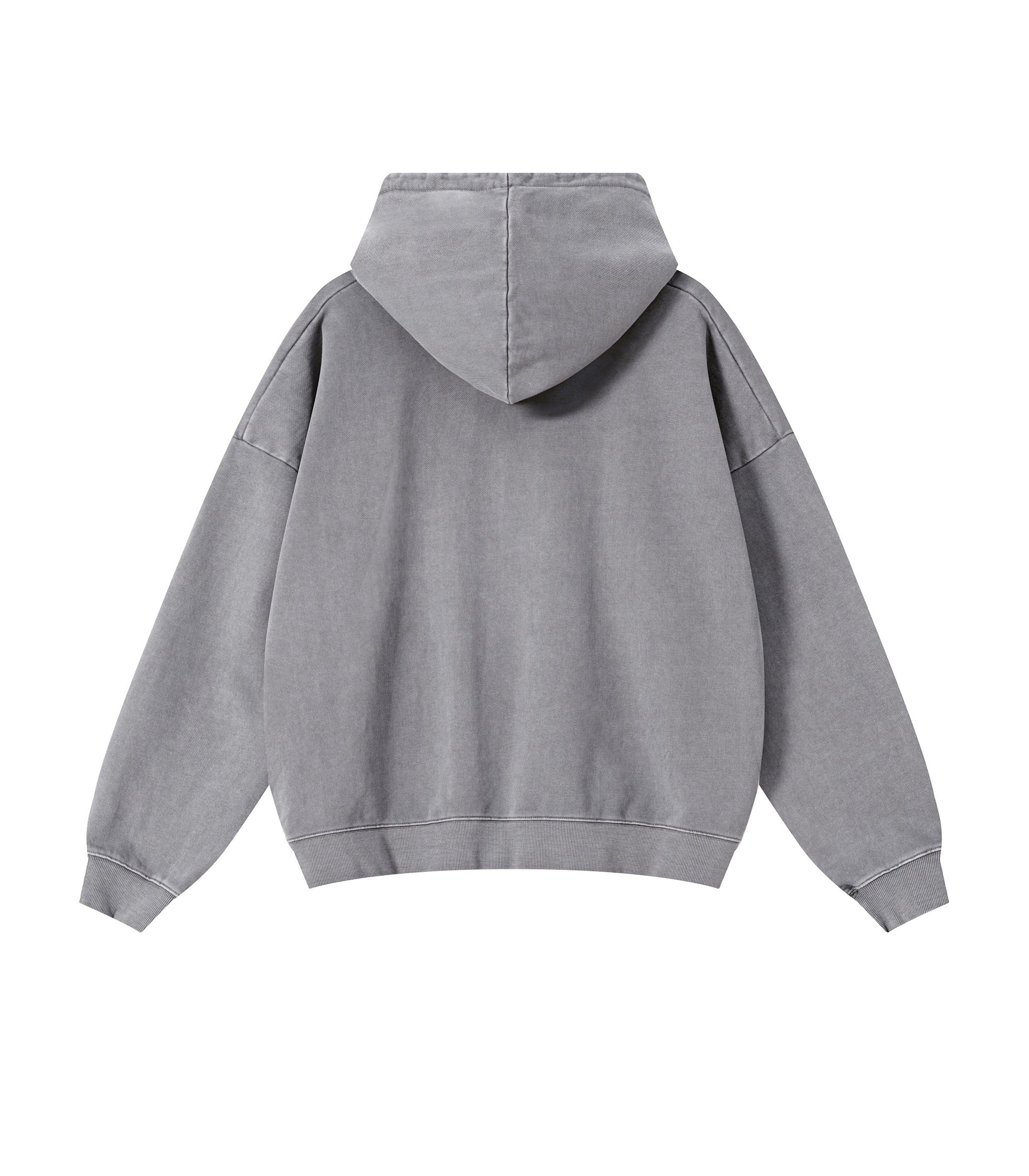 STONE VINTAGE WASH ZIP HOODIE