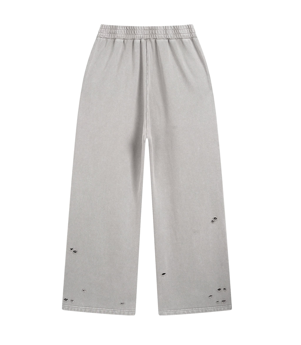 GREY DESTROYED SWEATPANTS