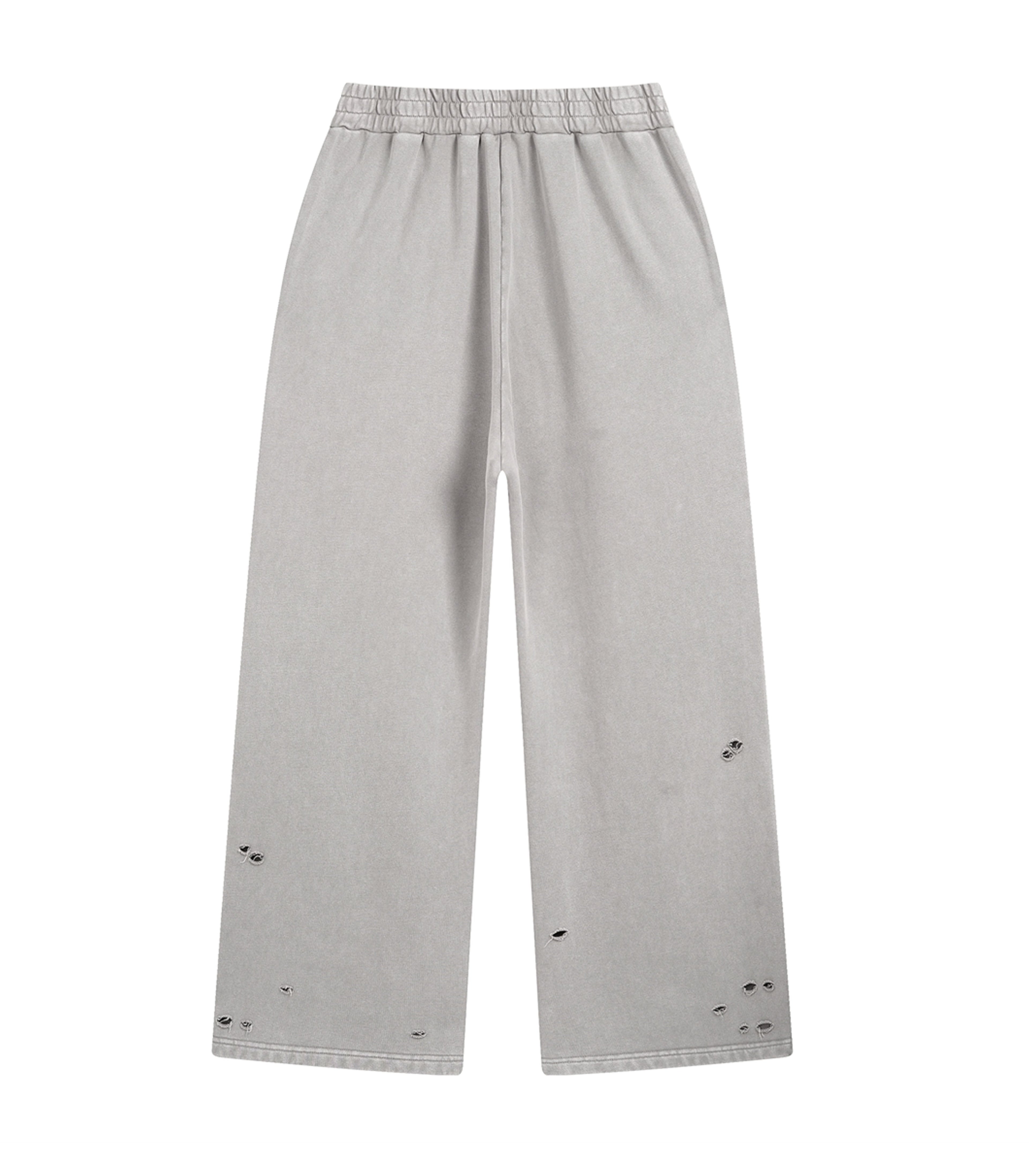 GREY DESTROYED SWEATPANTS