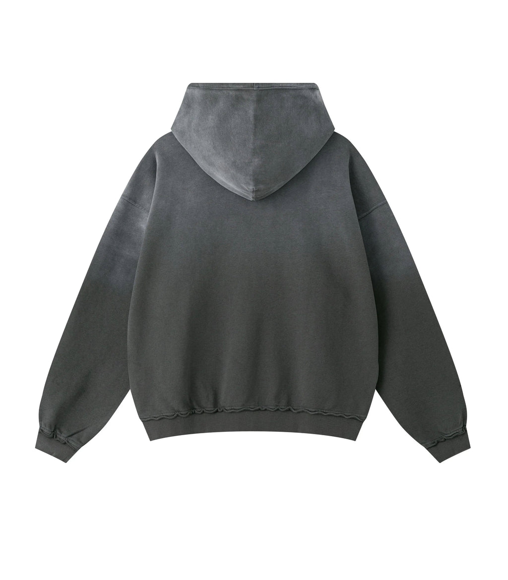 GREY DISTRESSED HOODIE