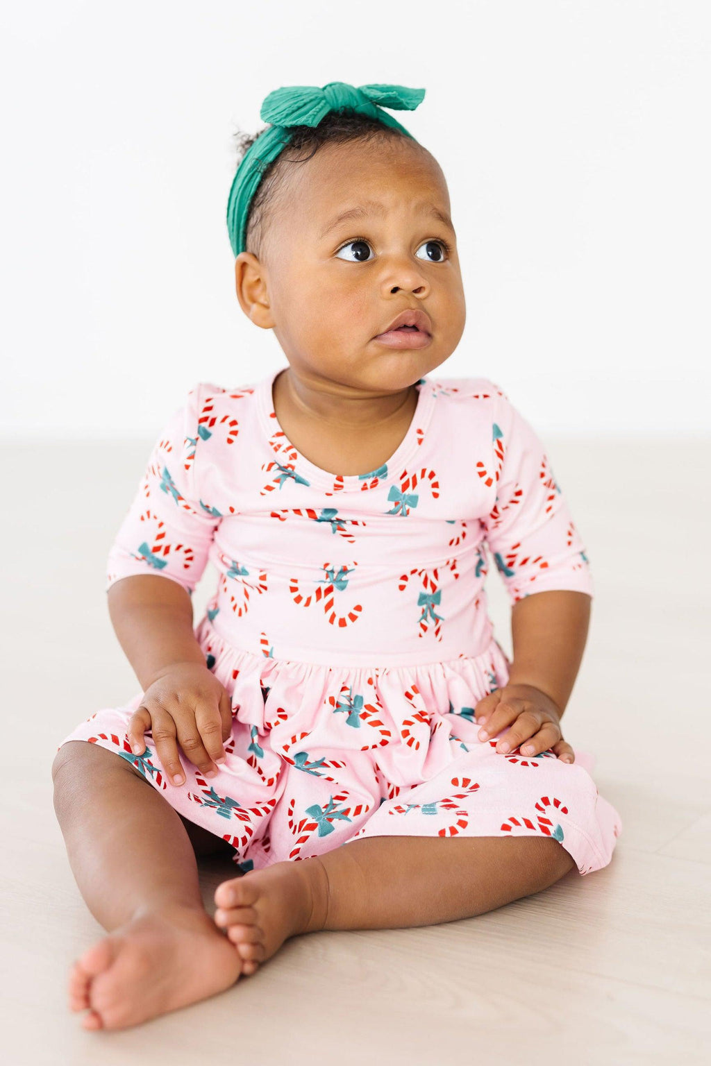 Candy Cane Cutie 3/4 Sleeve Twirl Bodysuit