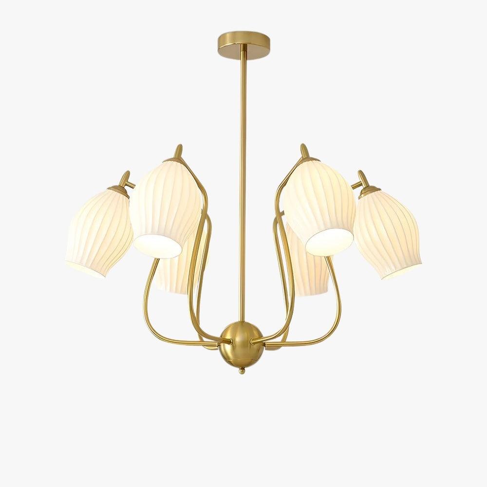 Ceramic Ribbed Chandelier