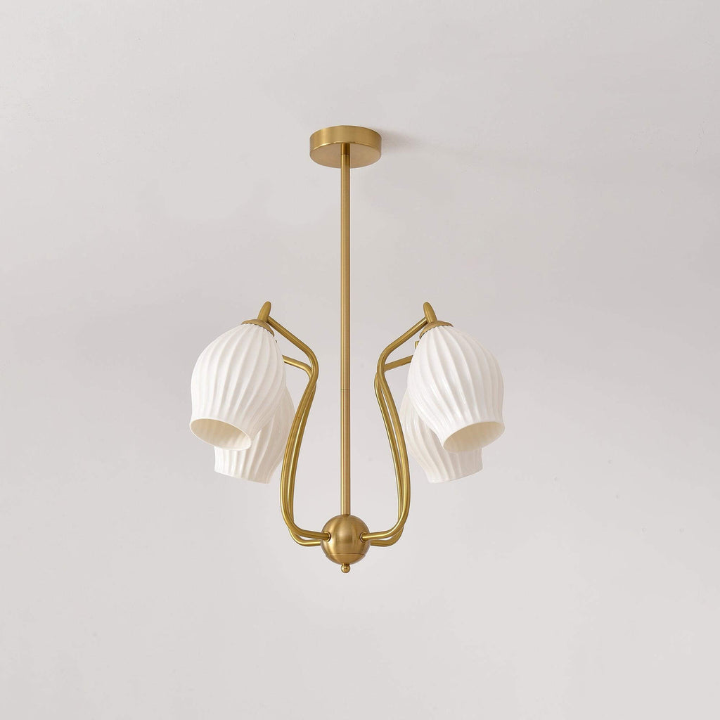 Ceramic Ribbed Chandelier