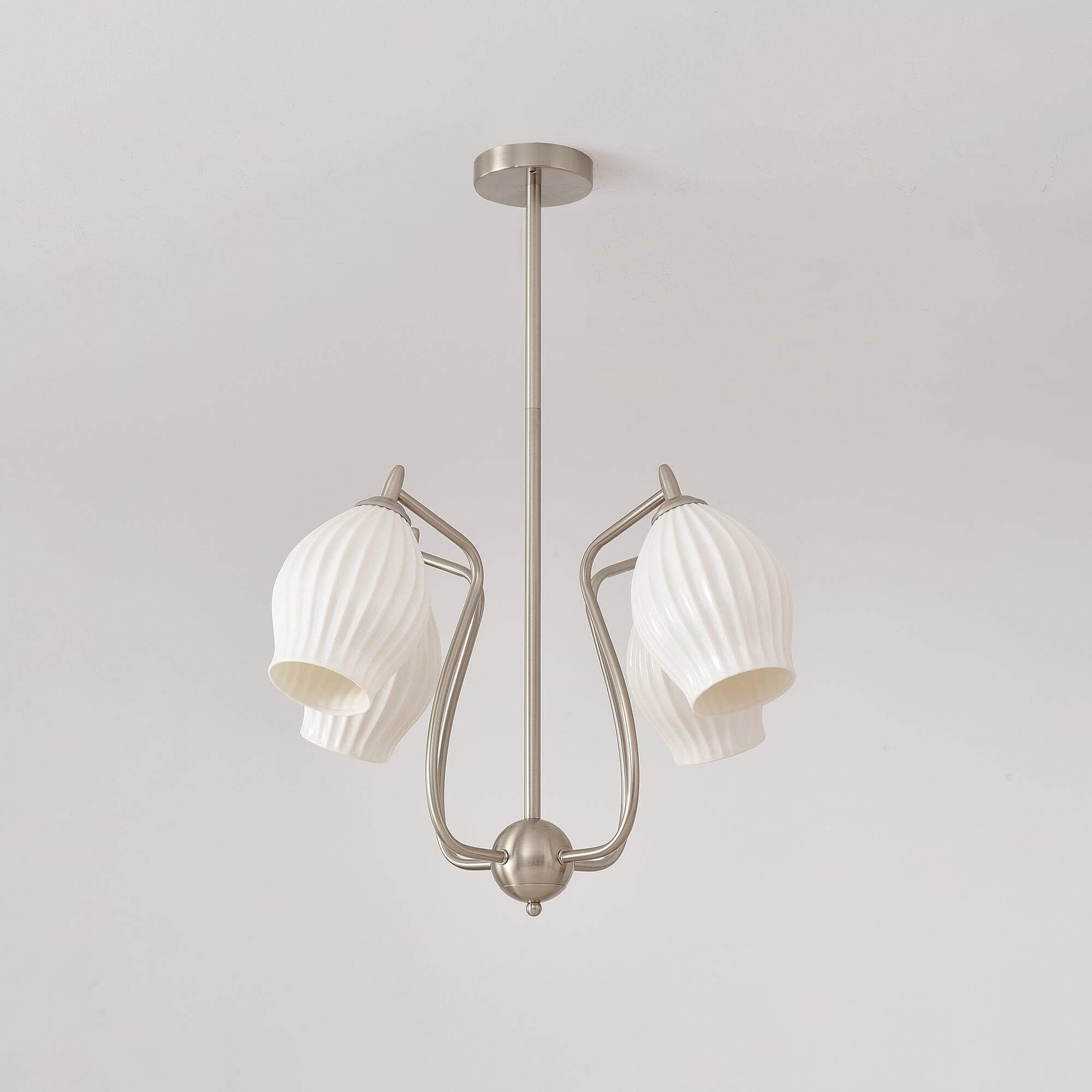 Ceramic Ribbed Chandelier