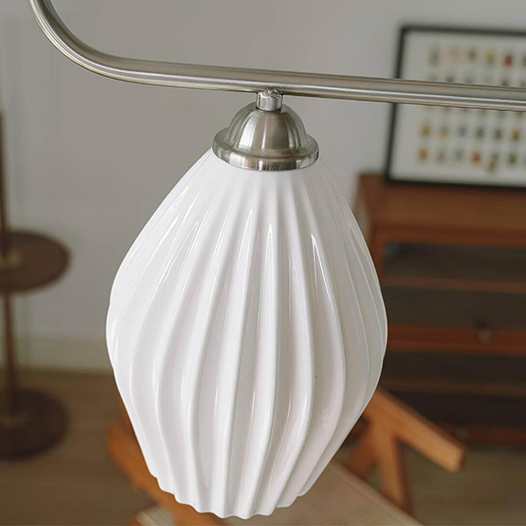 Ceramic Ribbed Linear Pendant Light