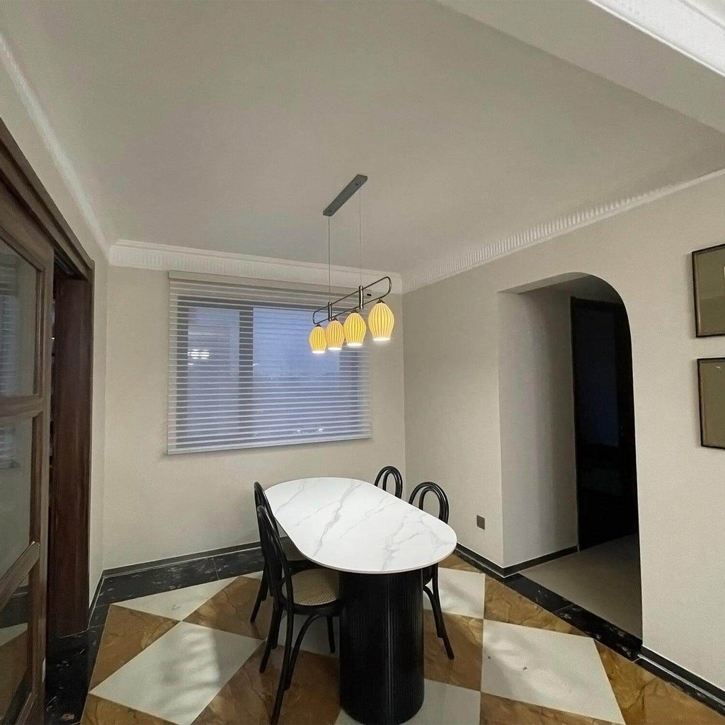 Ceramic Ribbed Linear Pendant Light