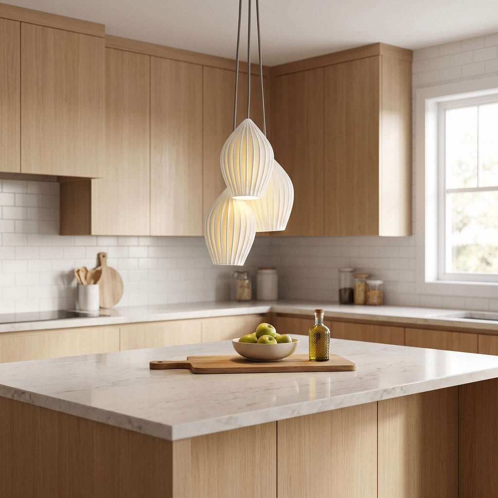 Ceramic Ribbed Pendant light