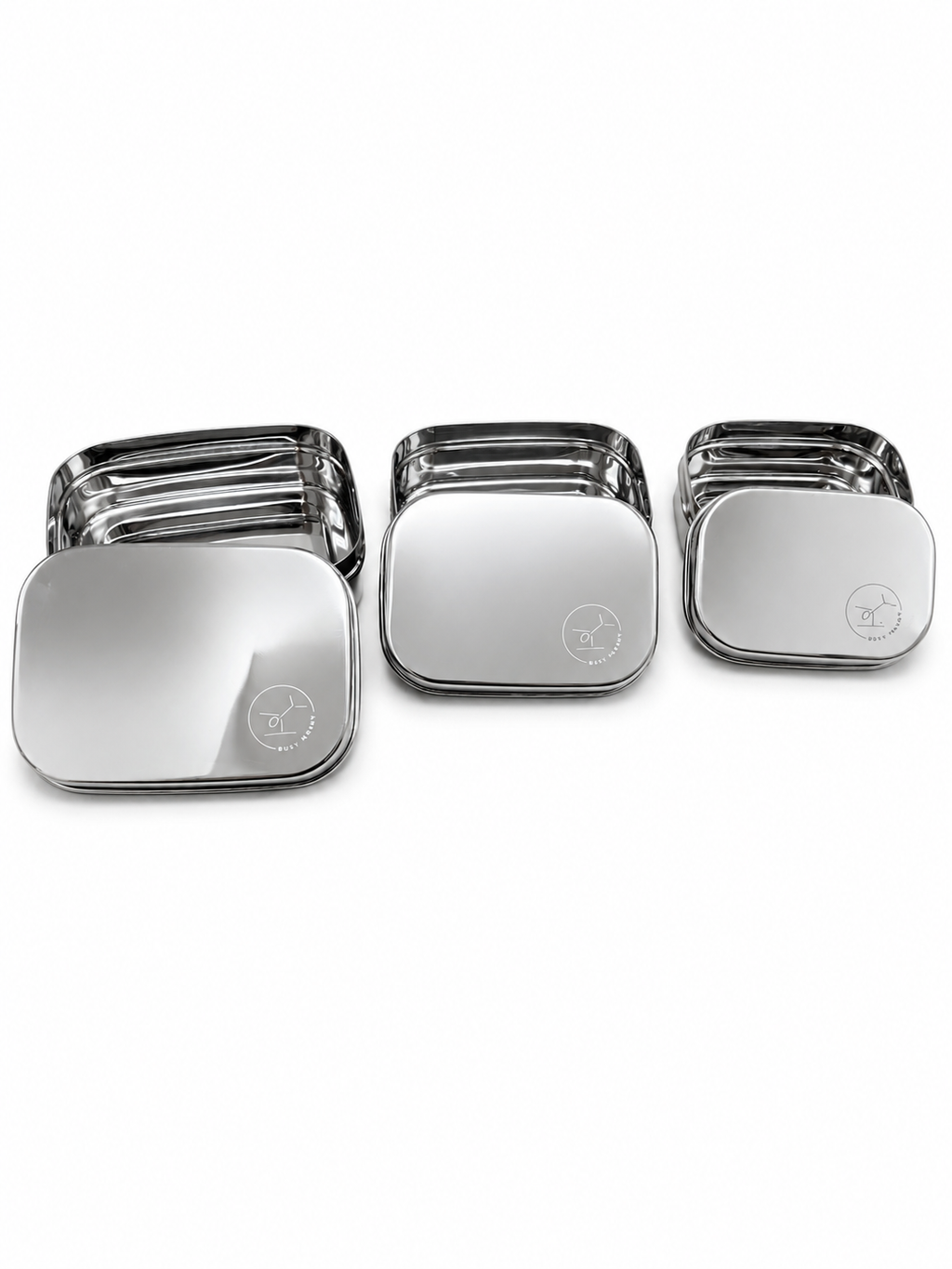 Nesting Stainless Steel Food Containers (Set of Three)