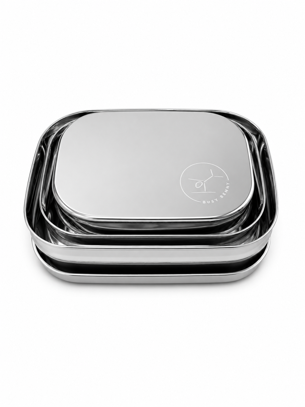 Nesting Stainless Steel Food Containers (Set of Three)