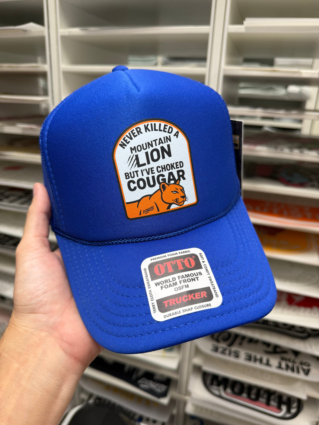 Never Killed A Mountain Lion But I've Choked A Cougar Trucker Hat