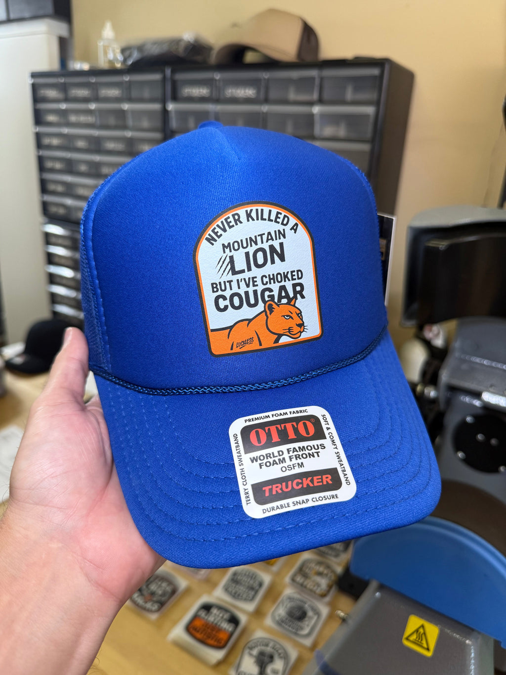 Never Killed A Mountain Lion But I've Choked A Cougar Trucker Hat