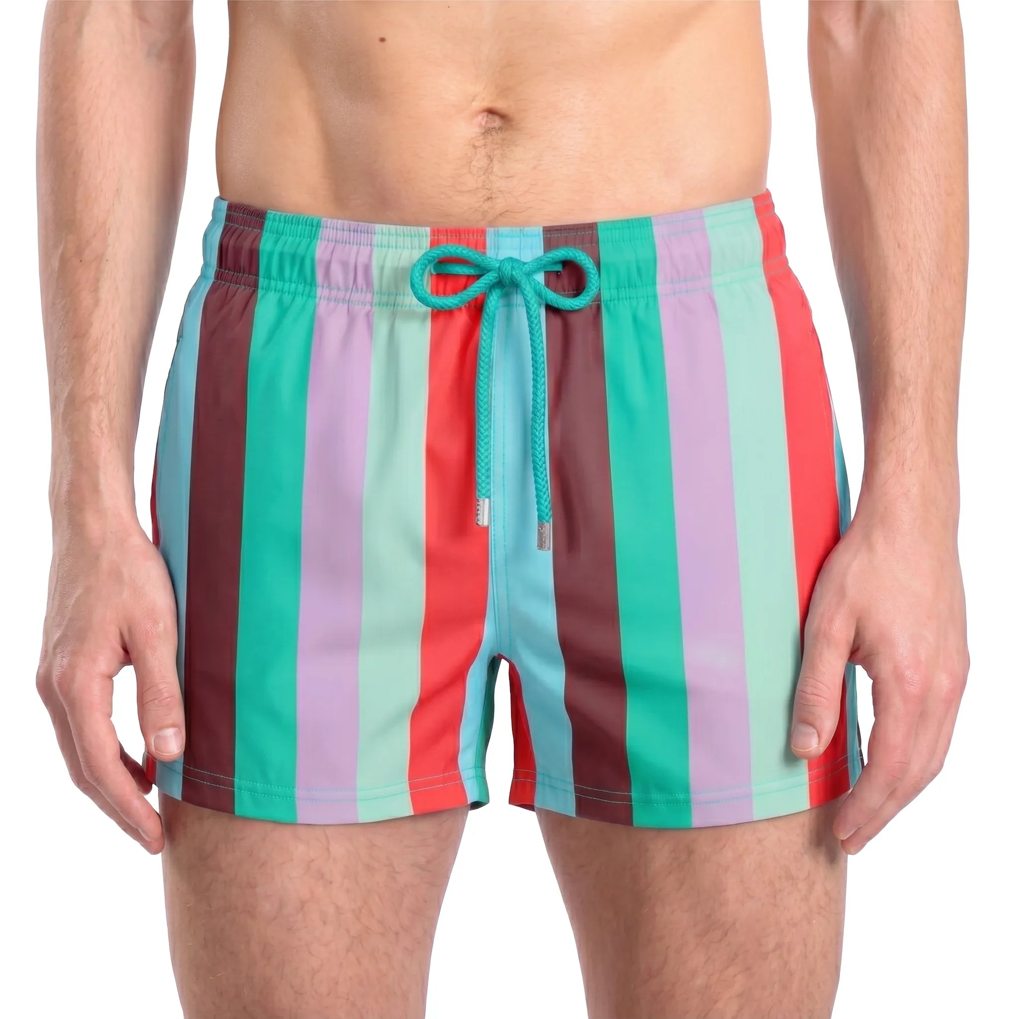 Men’s Premium Compression-Lined Hybrid Shorts – Coastal Cabana - Zest
