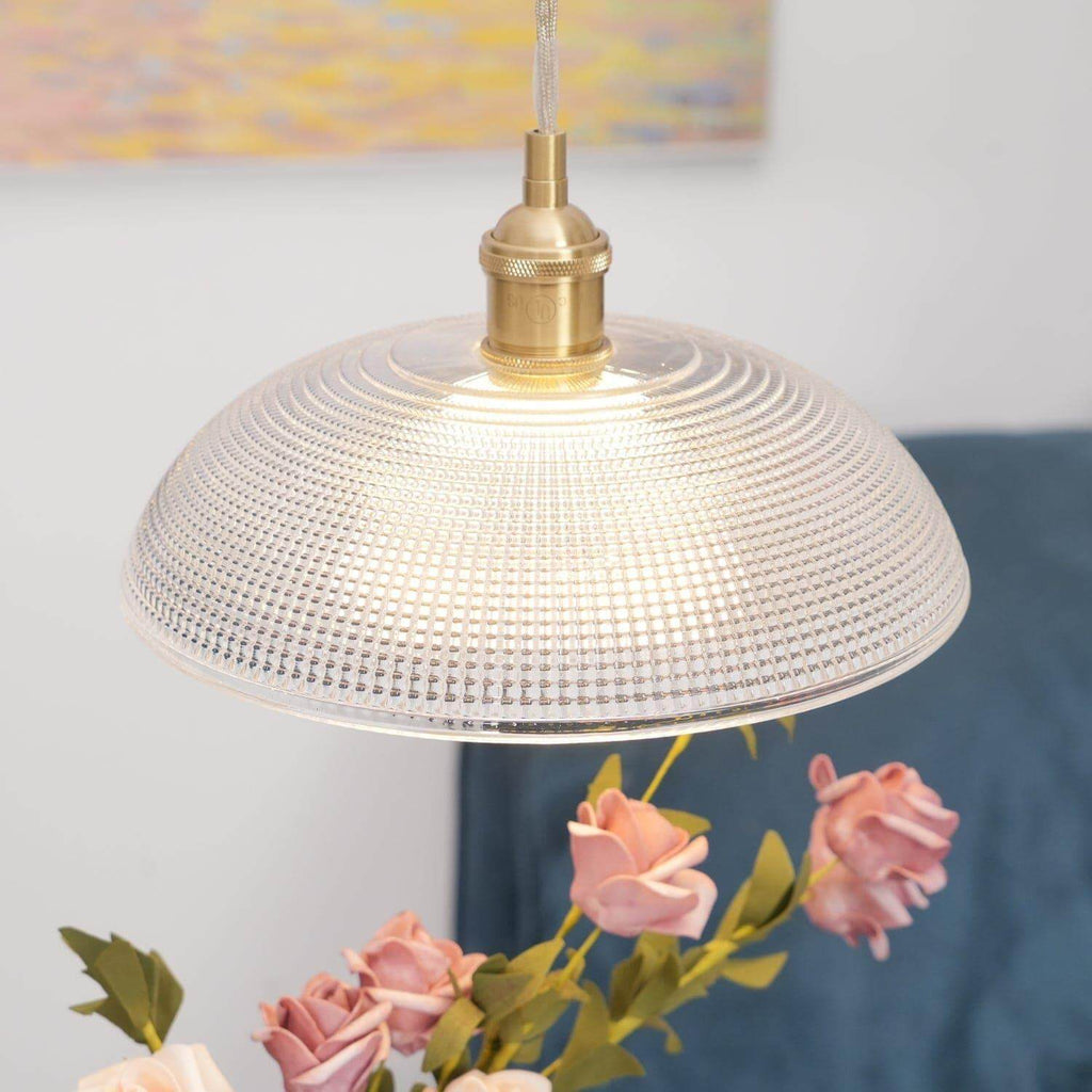 Ribbed Spiral Pendant Light