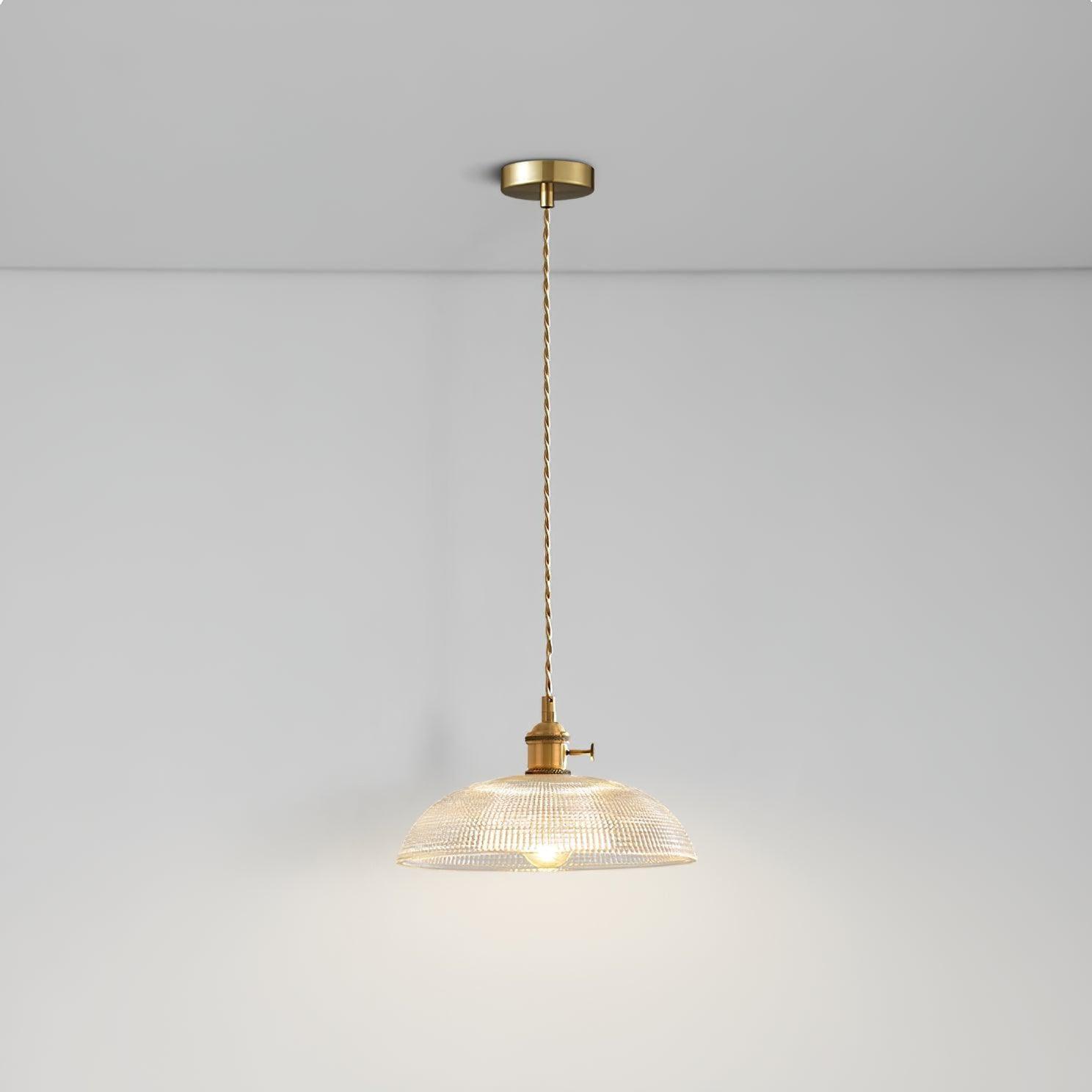 Ribbed Spiral Pendant Light