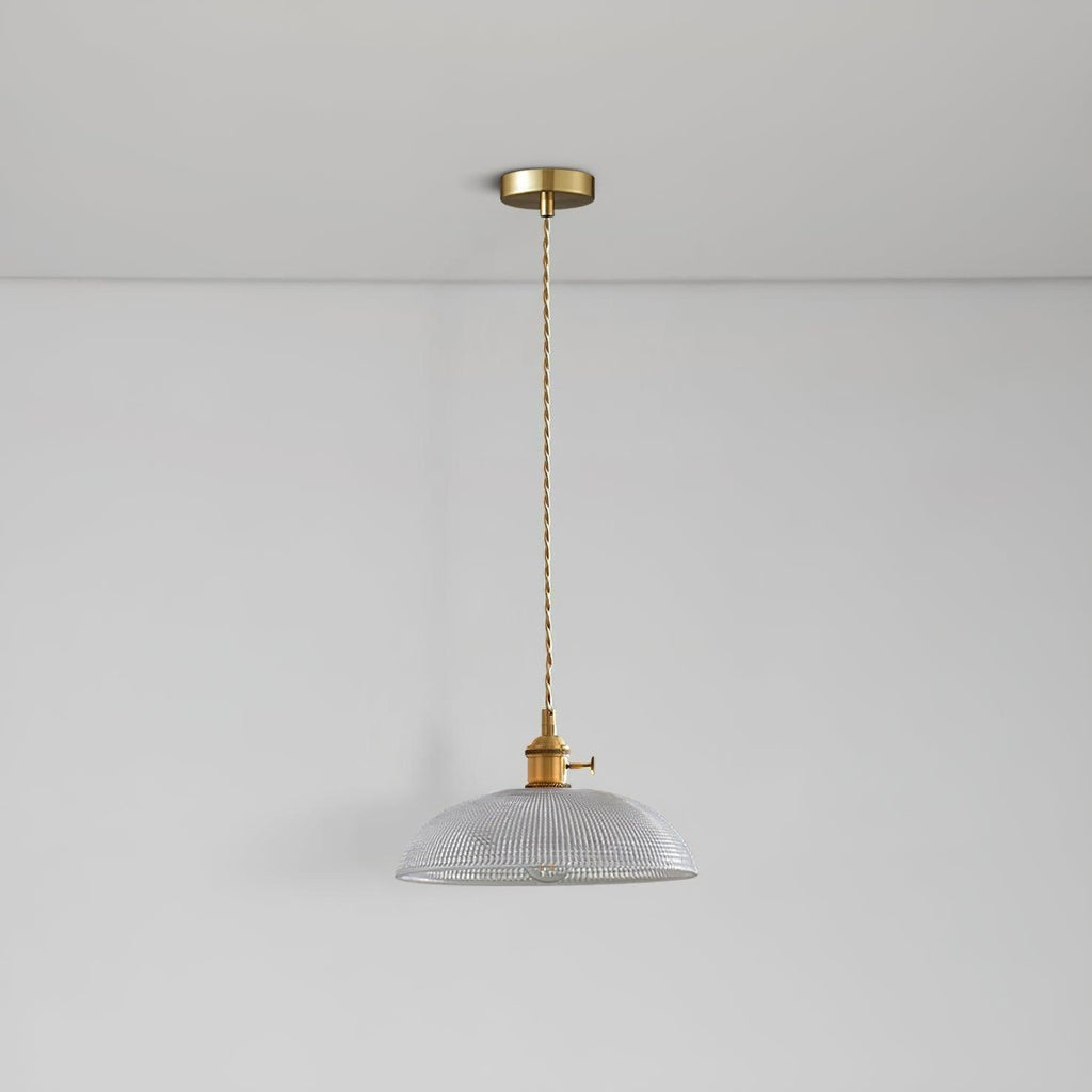 Ribbed Spiral Pendant Light