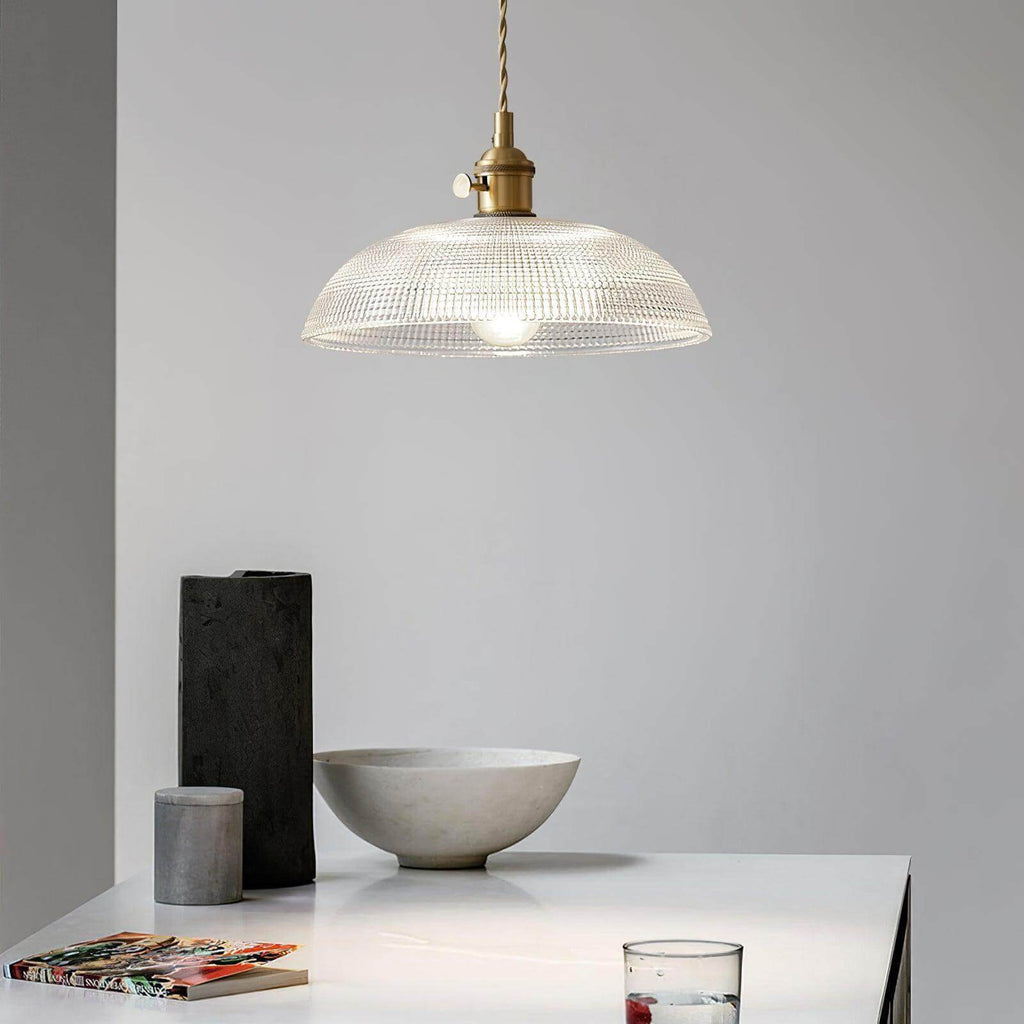 Ribbed Spiral Pendant Light