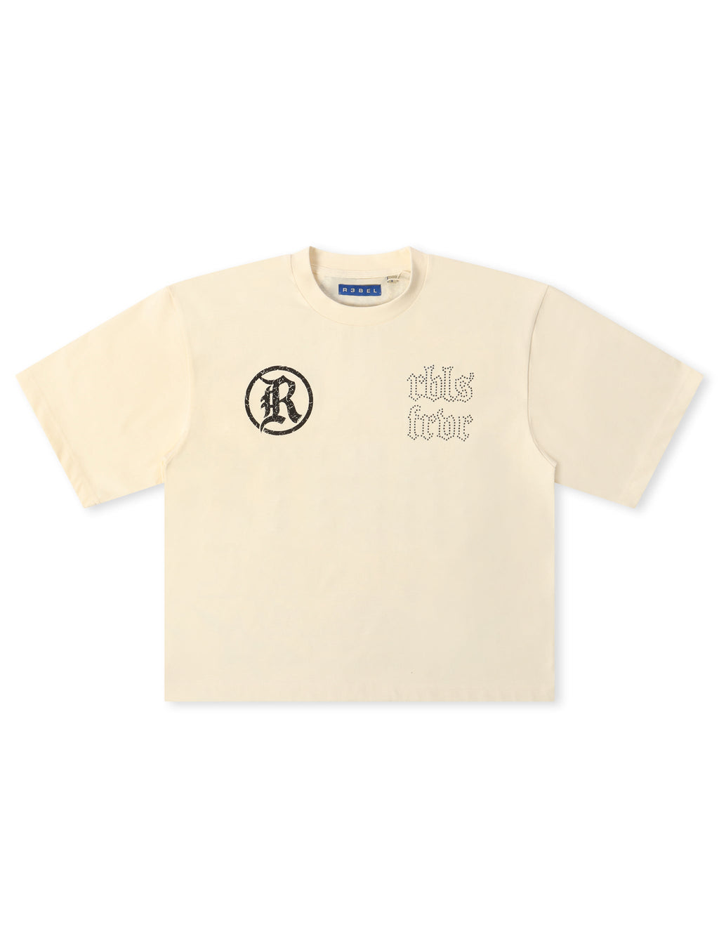 Rebel Denim Developmental Saints Cropped Tee - Cream