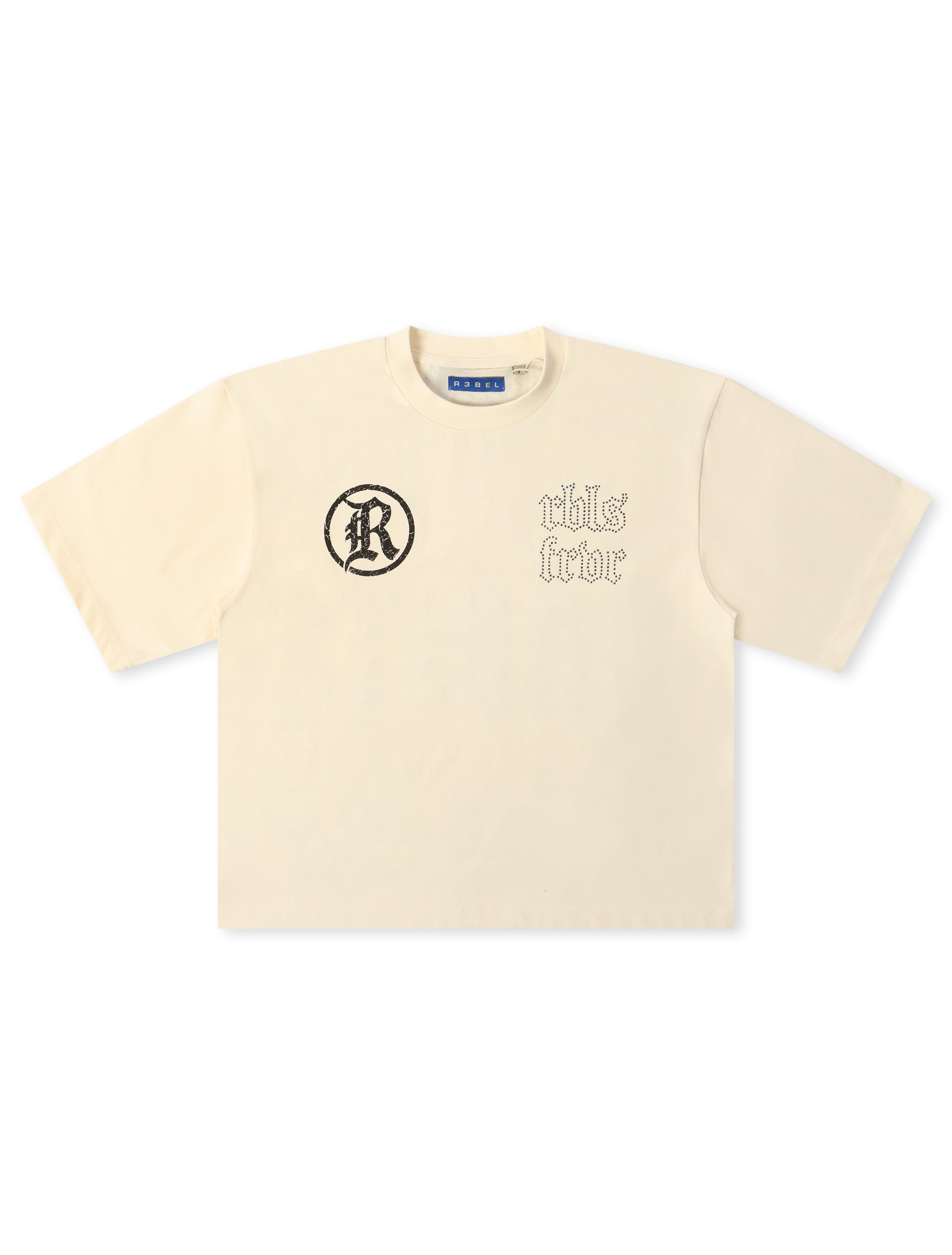 Rebel Denim Developmental Saints Cropped Tee - Cream