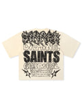 Rebel Denim Developmental Saints Cropped Tee - Cream