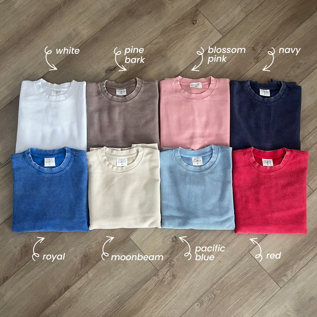 Red Oversized Corded Crew
