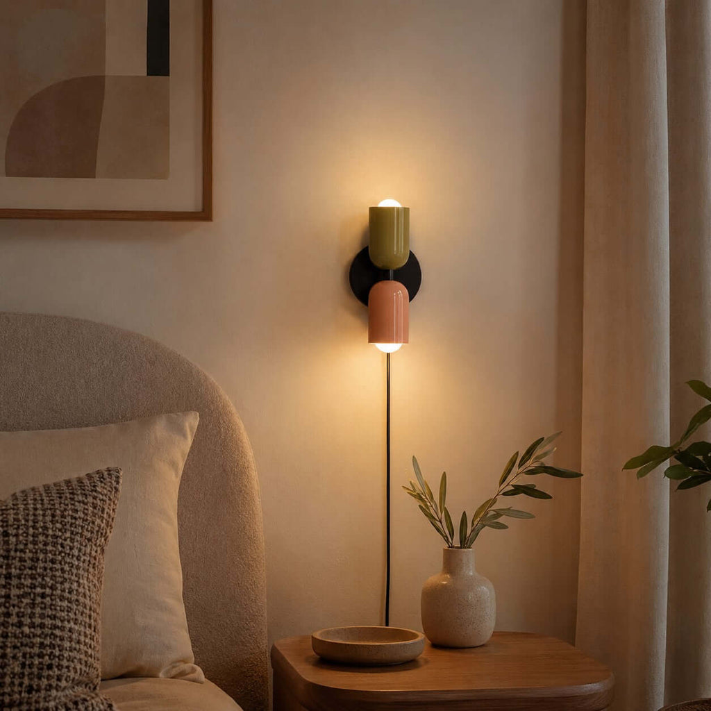 Couleur Double-Head Plug In Wall Lamp
