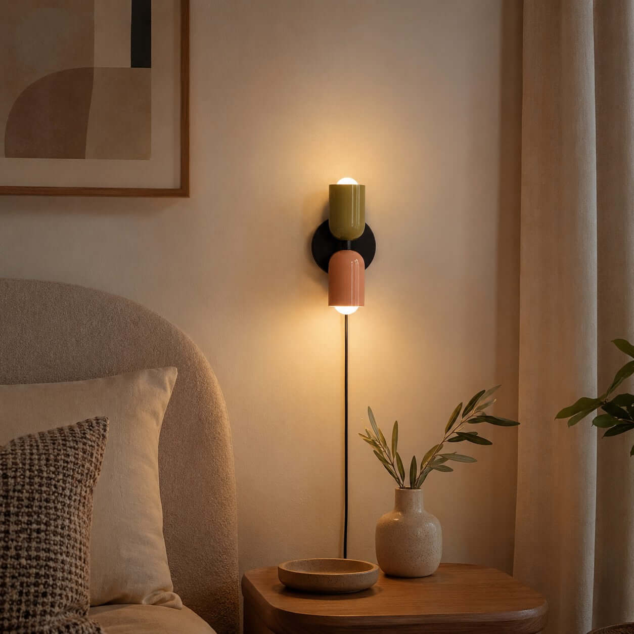 Couleur Double-Head Plug In Wall Lamp