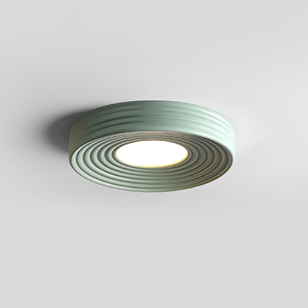 Cream Ribbed Ceiling Light