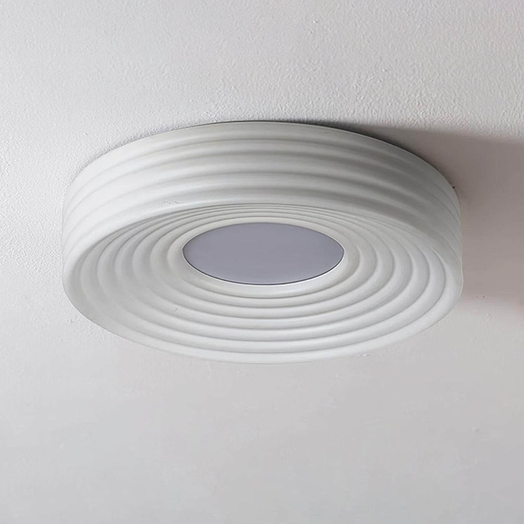 Cream Ribbed Ceiling Light