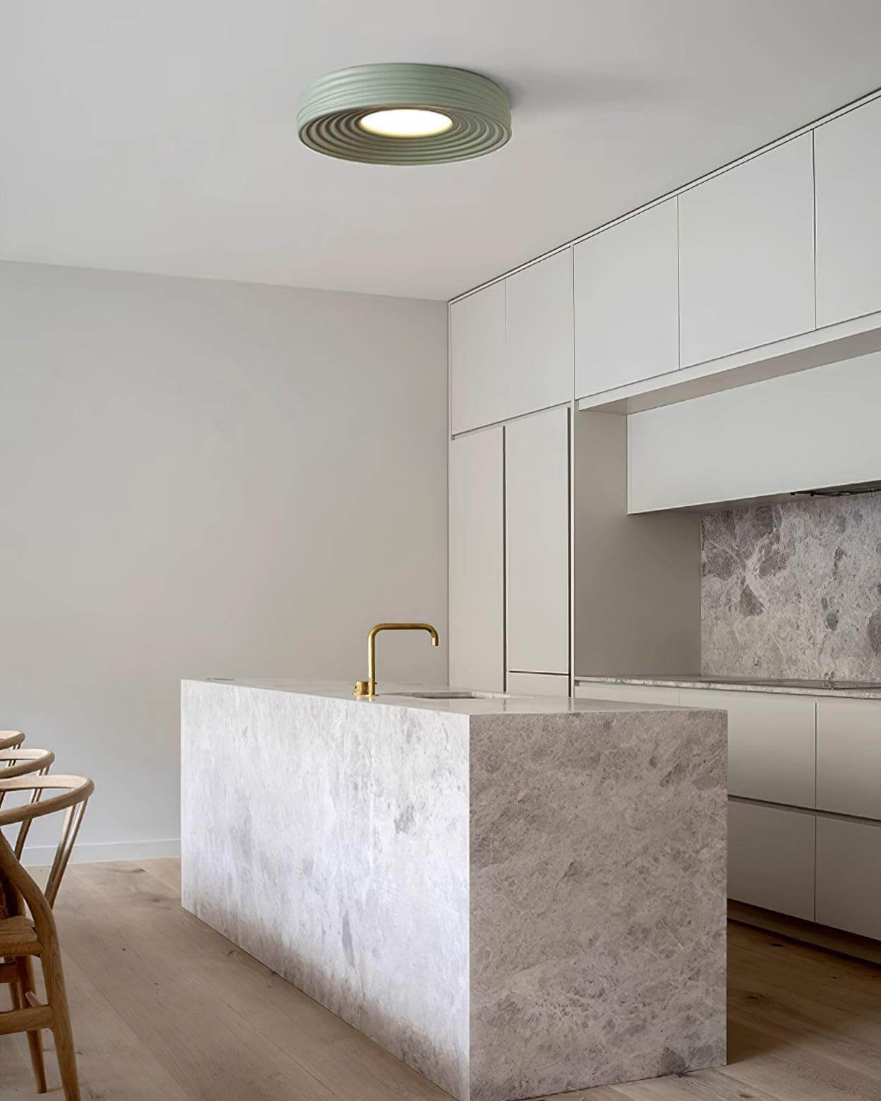 Cream Ribbed Ceiling Light