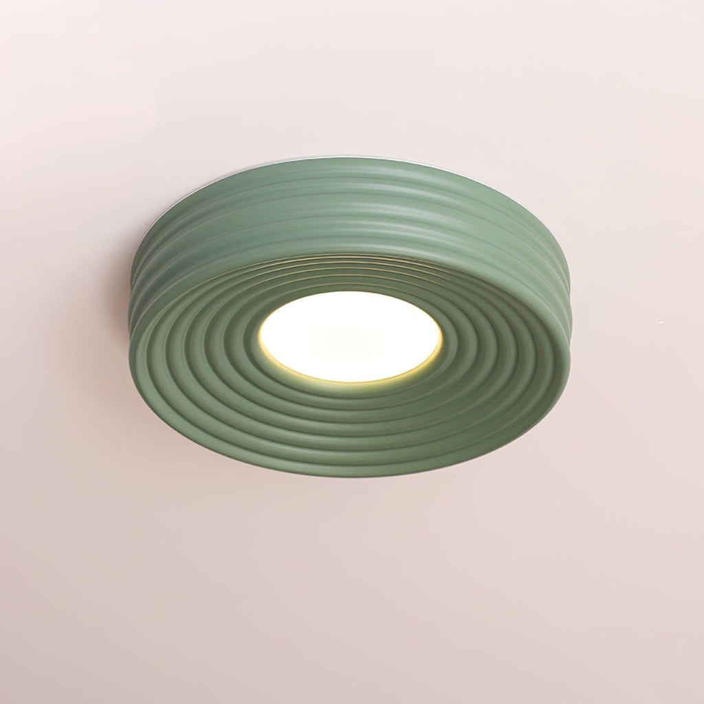 Cream Ribbed Ceiling Light