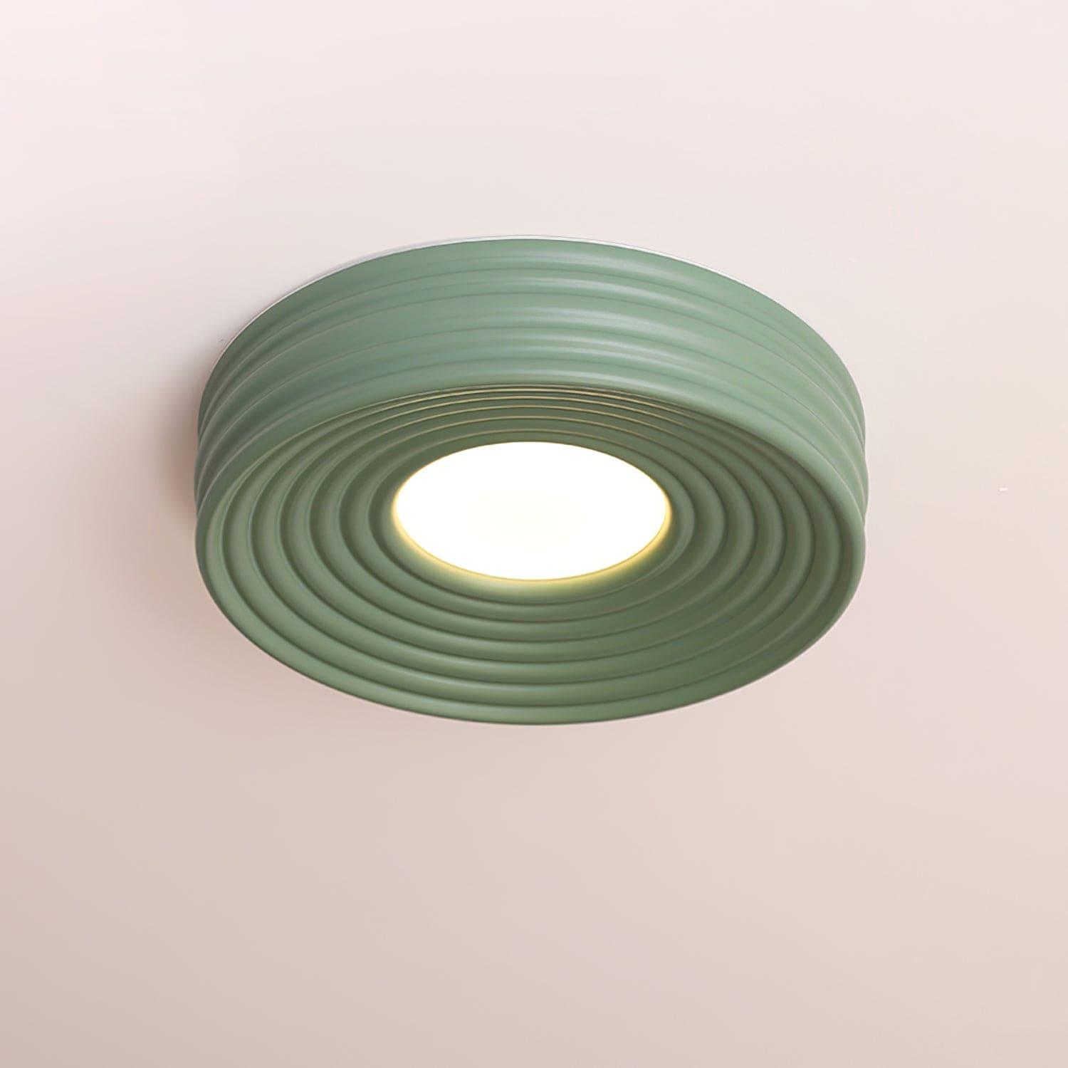 Cream Ribbed Ceiling Light