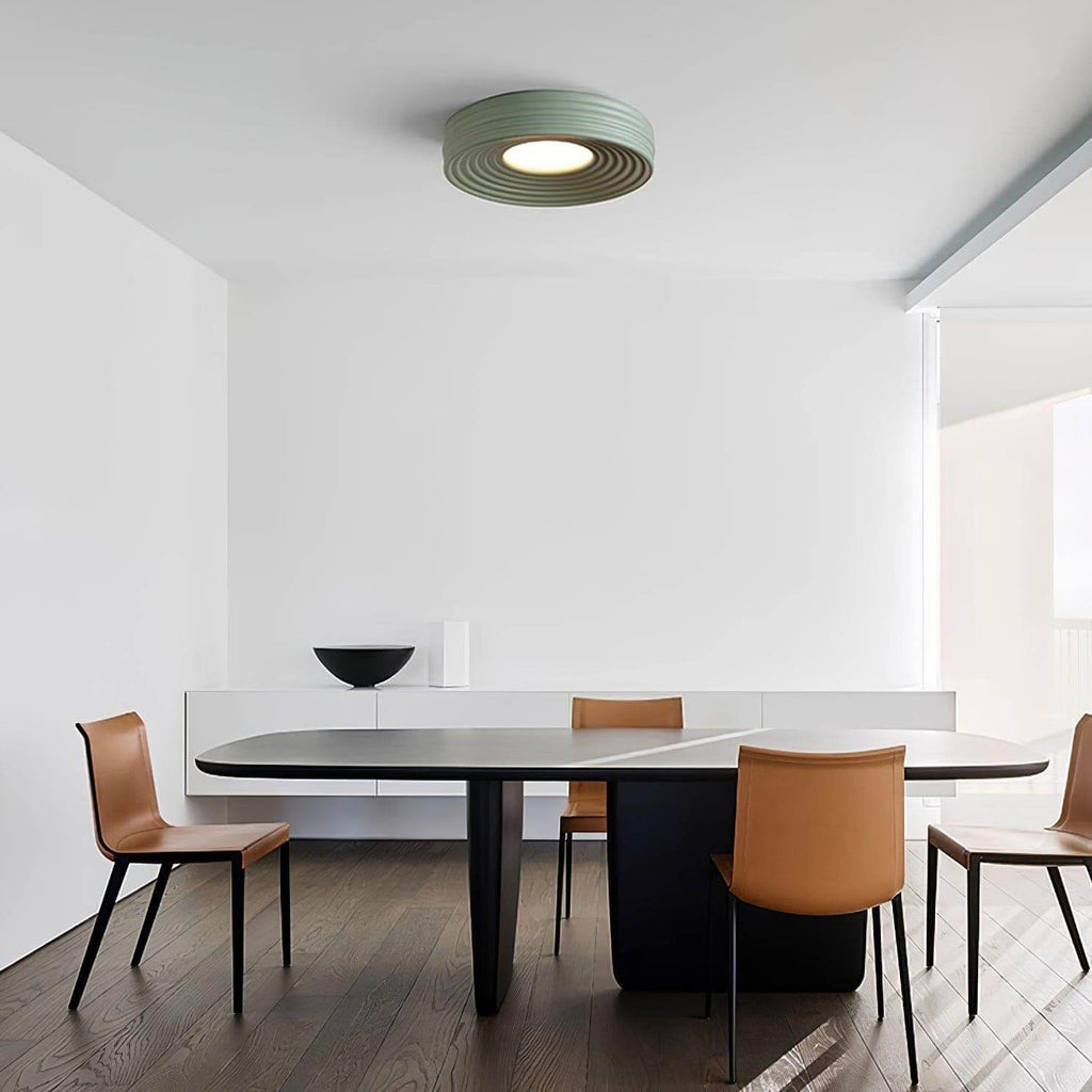 Cream Ribbed Ceiling Light
