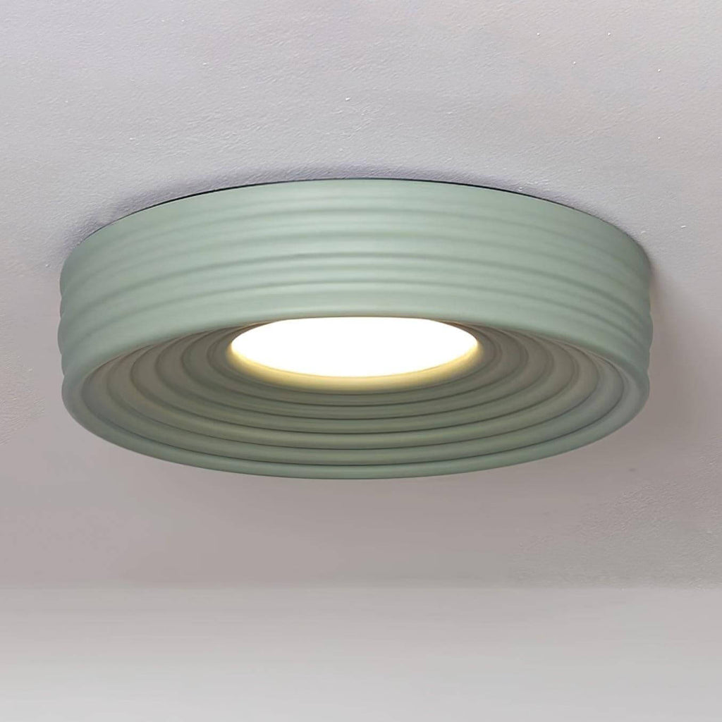 Cream Ribbed Ceiling Light