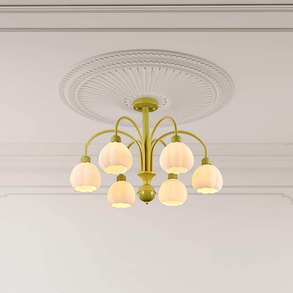 Cream Style Pumpkin Chandelier