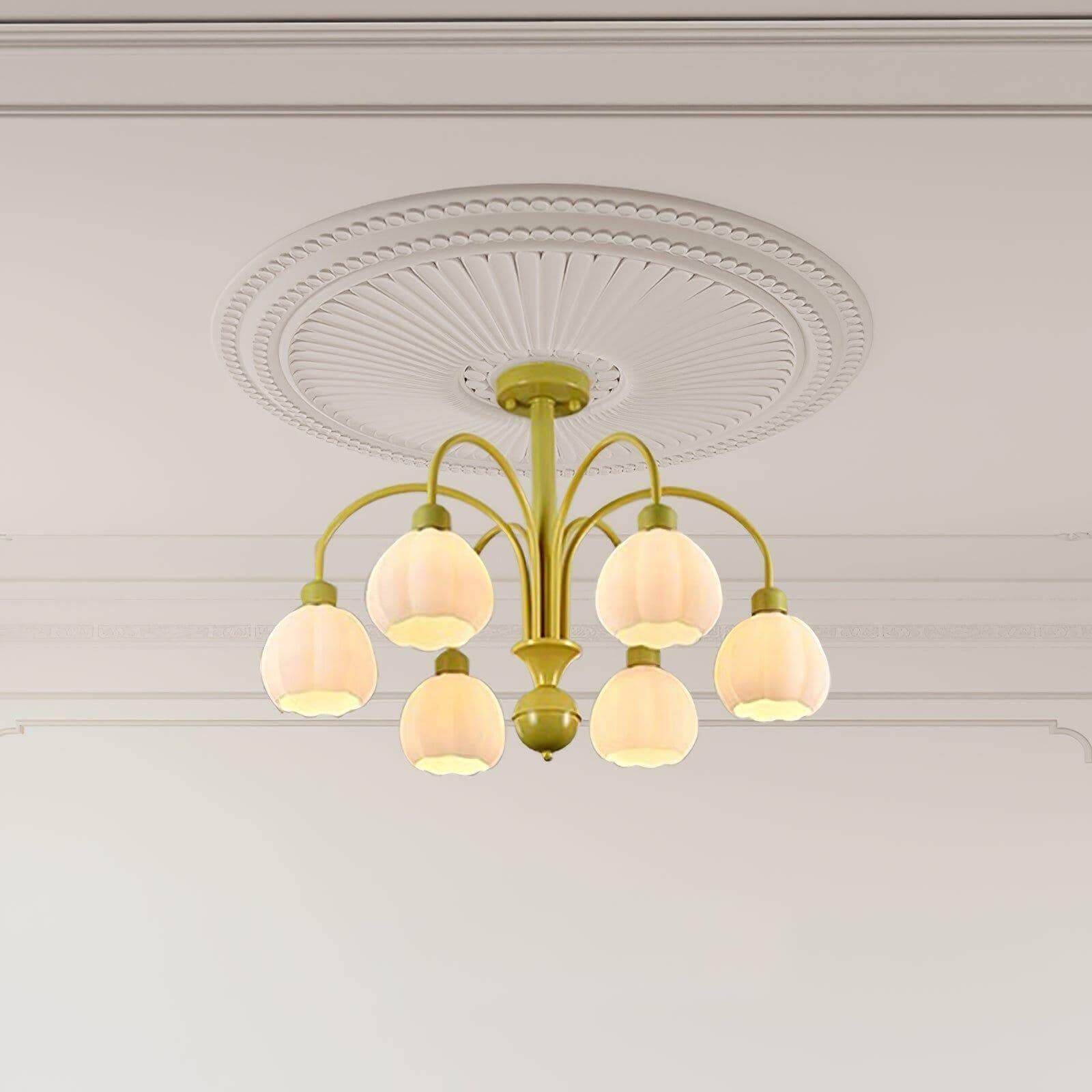 Cream Style Pumpkin Chandelier