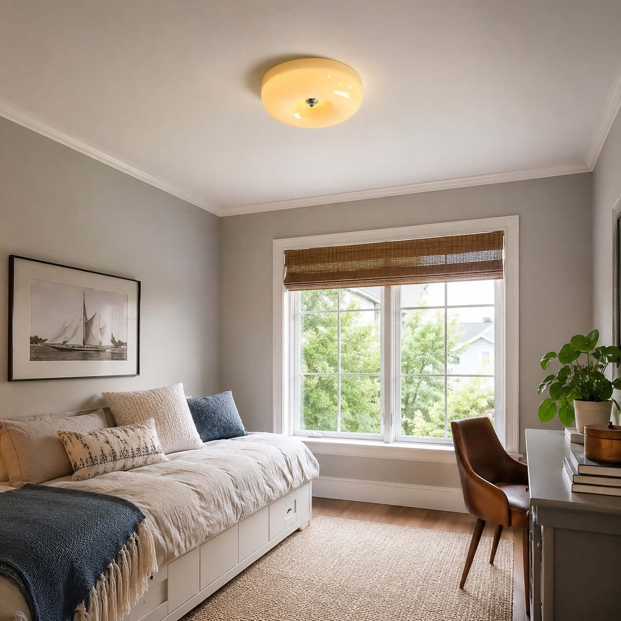 Cream Pudding Ceiling Lamp