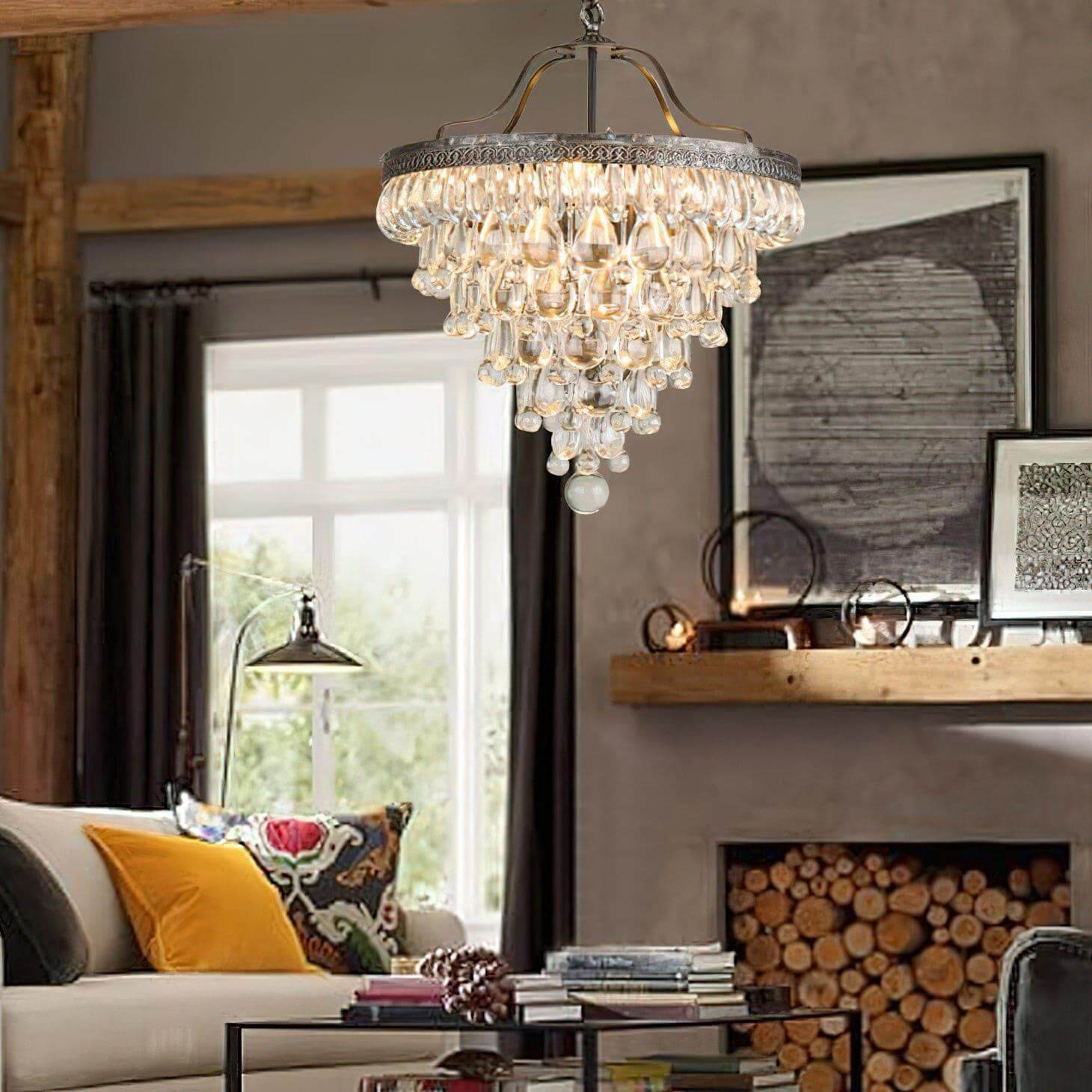 Crystal Inverted Pyramid Chandelier