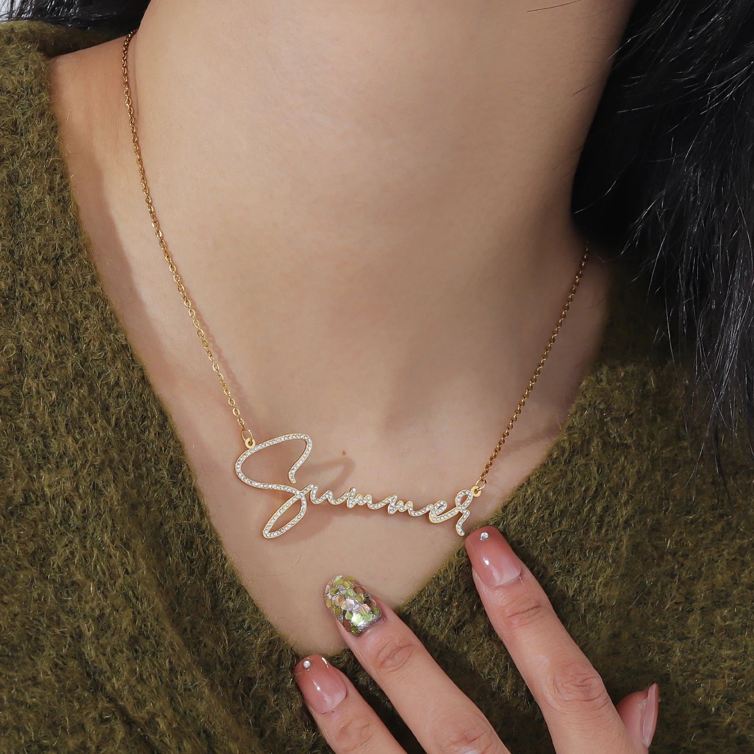 custom diamond name necklace personalized necklace