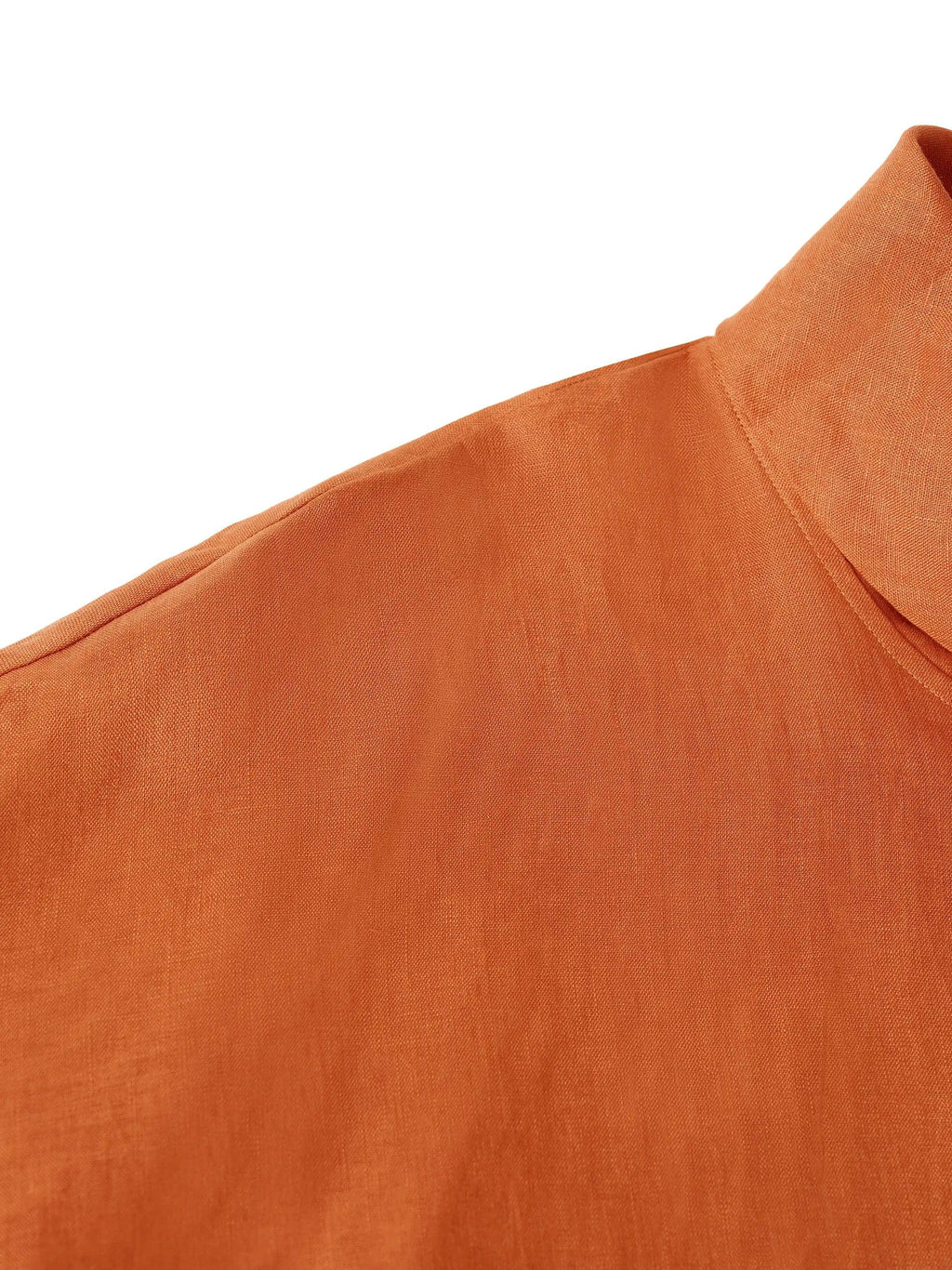 100% Linen Dropped Collar Long-Sleeve Top TRISTAN