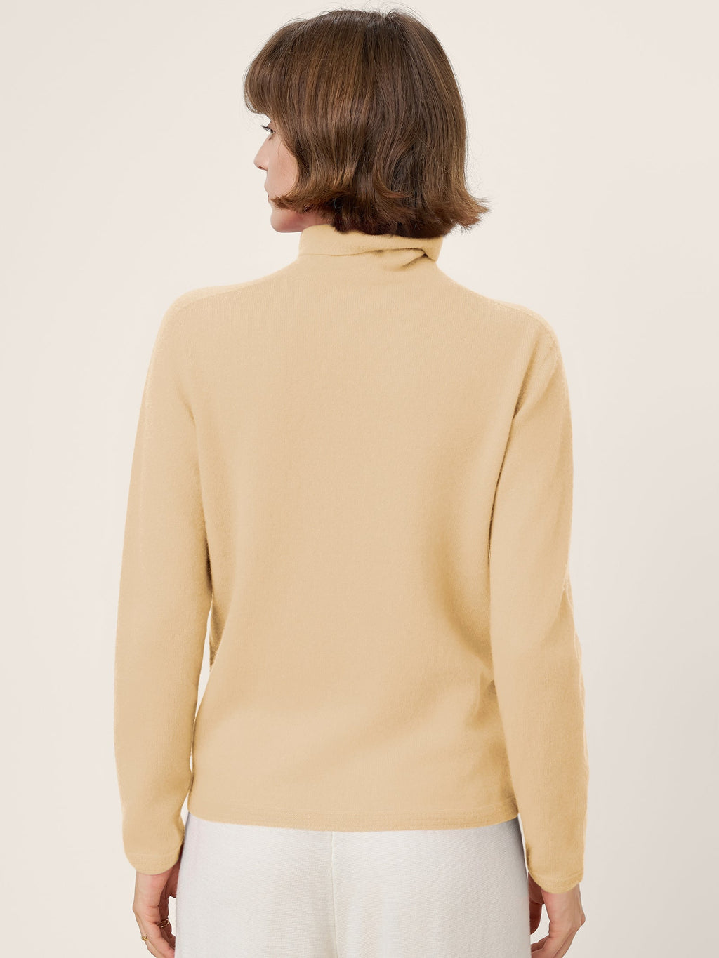 Premium Cashmere Blend Hand-Finished Seamless Turtleneck Knit Top TOVE