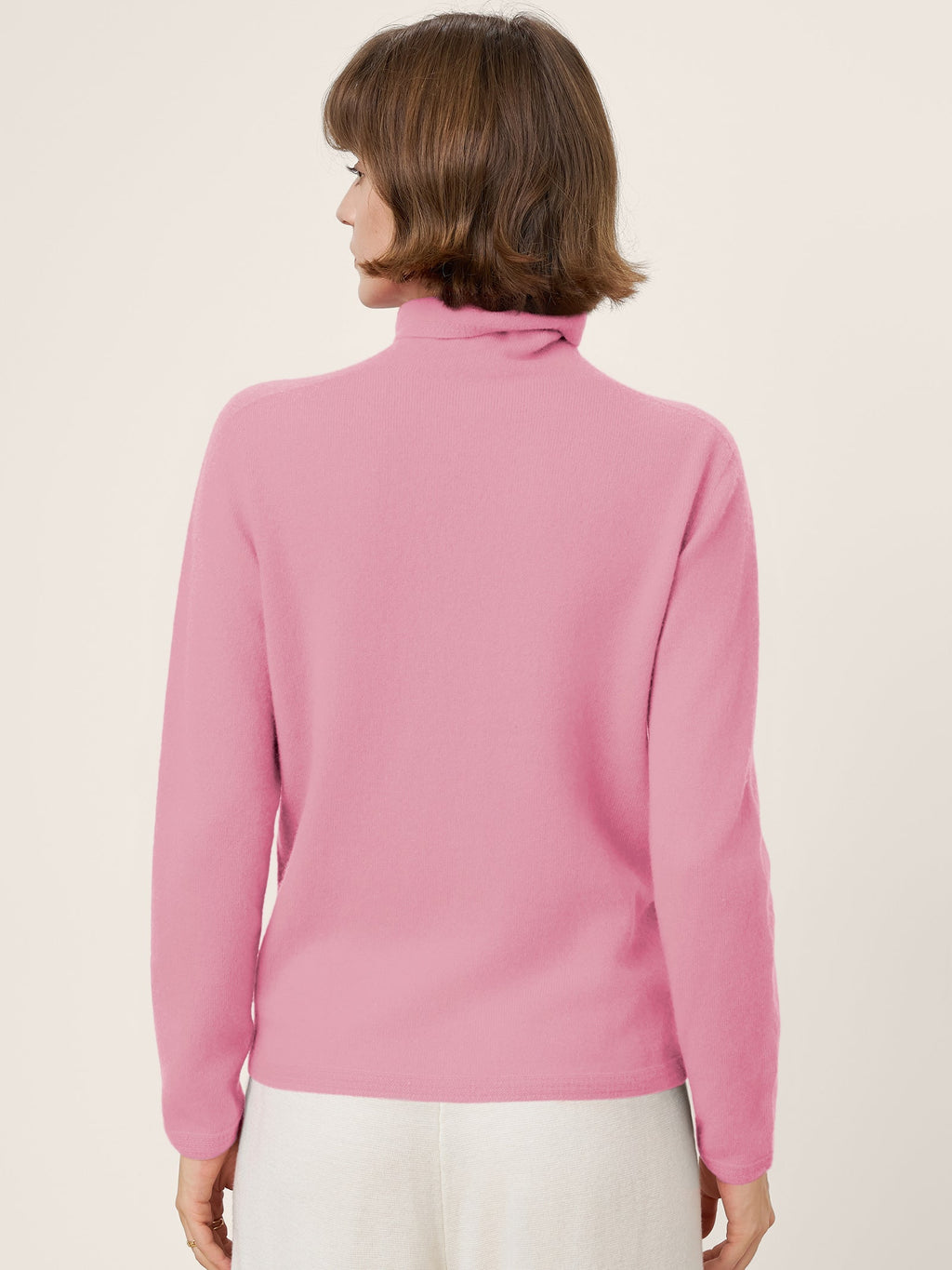 Premium Cashmere Blend Hand-Finished Seamless Turtleneck Knit Top TOVE