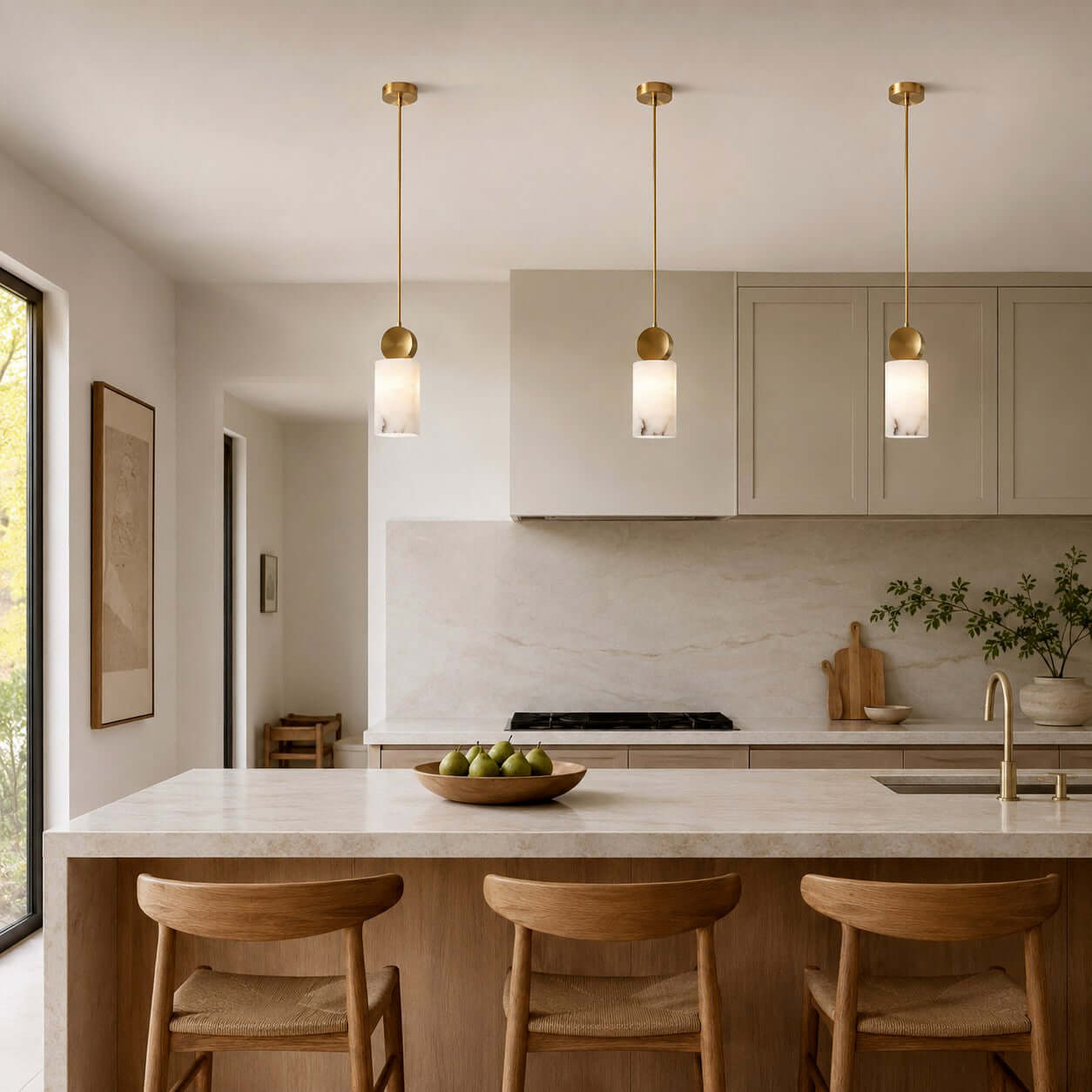 Etruscan Alabaster Pendant Light