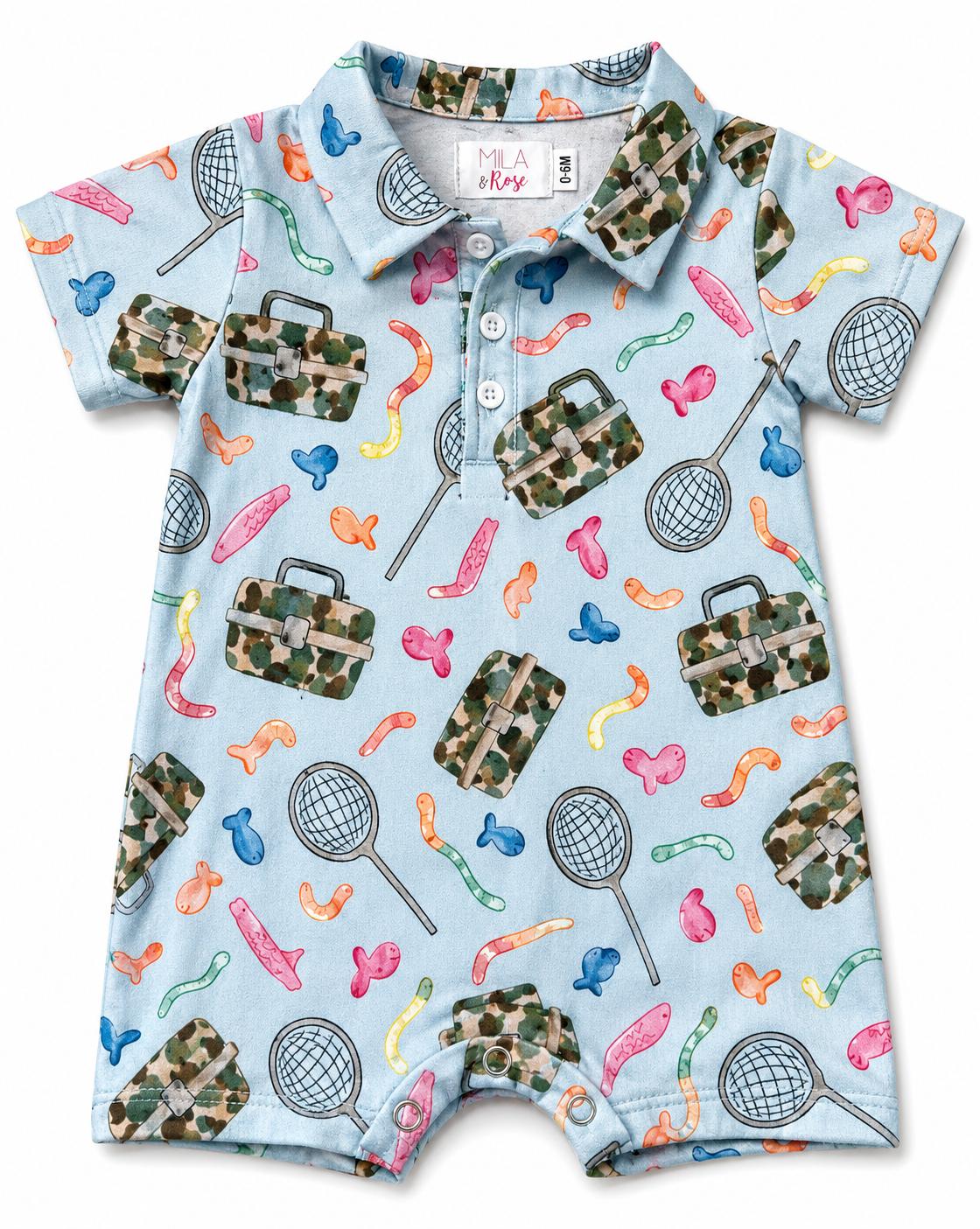 Fishing Snacks Polo Shorty One-Piece