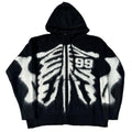 Black Skeleton Mohair Zip Up