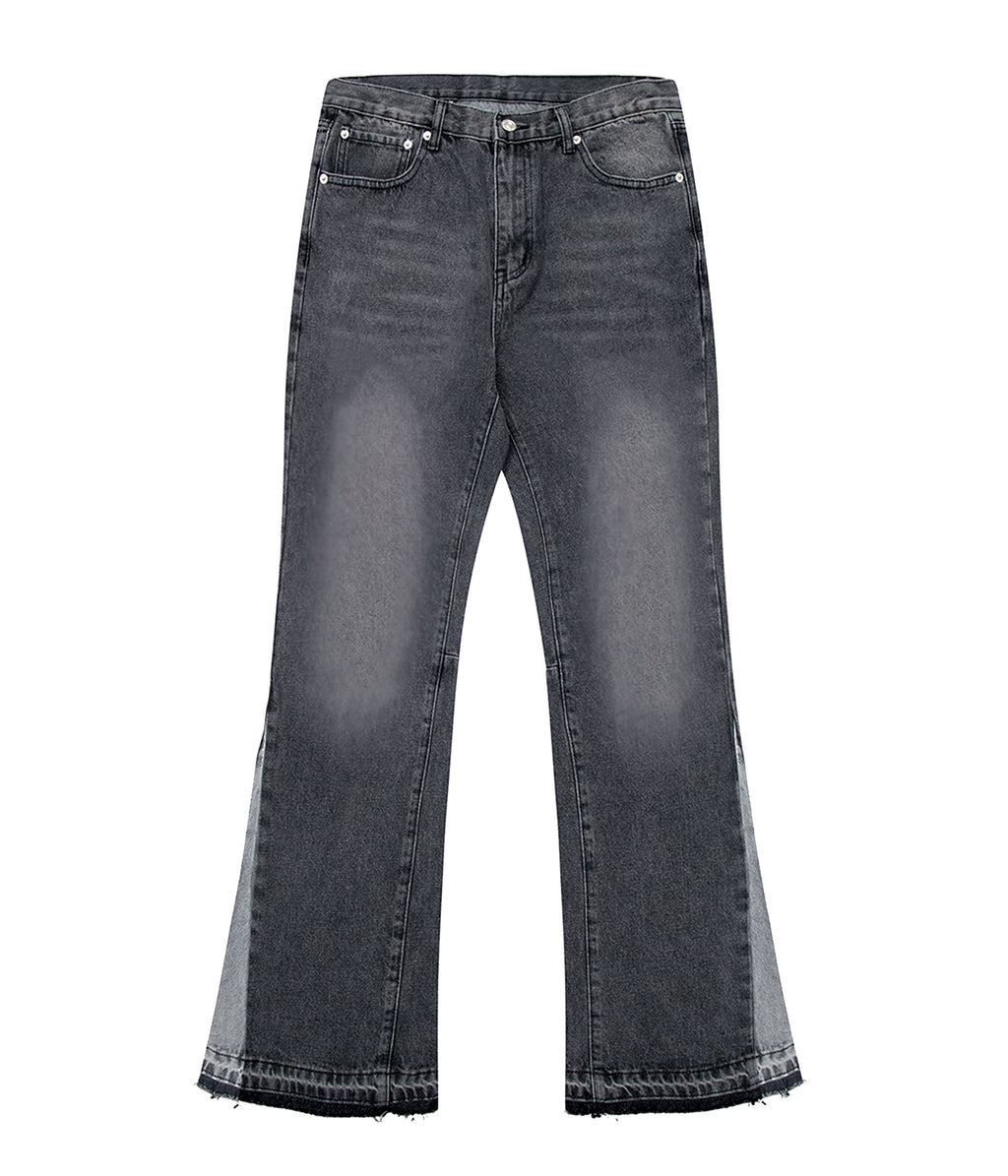 CHARCOAL SPLIT FLARE DENIM